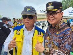 Menteri PUPR Basuki Hadimuljono Dan PJ Bupati Banyuasin,Tinjau Tol Trans Sumatera 