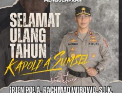 Kapolres Banyuasin Mengucapkan Selamat Ulang Tahun Kapolda Sumsel Irjen Pol Rachmad Wibowo SIK.