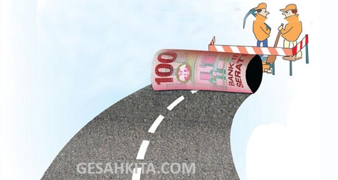 FOTO edit ilustrasi korupsi pembangunan jalan