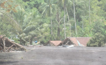 Diterjang Banjir Lahar Semeru, Rumah Warga Sumber Langsep Lumajang Terendam Material Lahar Gunung Semeru