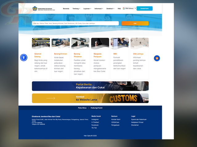 Situs Web, Bea Cukai