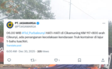 Update Lalin Jasa Marga, Truk Terbalik di Tol Palimanan-Kanci, Jalur Jagorawi dan Japek Lancar Truk Terbalik, Tol Palimanan-Kanci