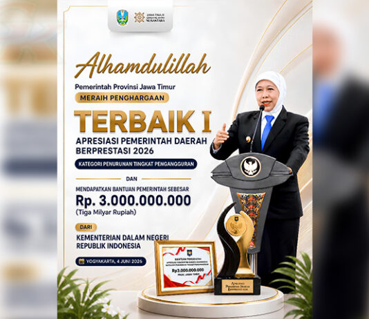 Raih Penghargaan Kemendagri Kategori Pemda Terbaik dalam Penurunan Pengangguran, Gubernur Khofifah: Alhamdulillah, Hasil Sinergi Semua Elemen Penghargaan Kemendagri